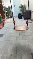 Schaukel Brett Hängesitz Holz mit Seilen rot rot