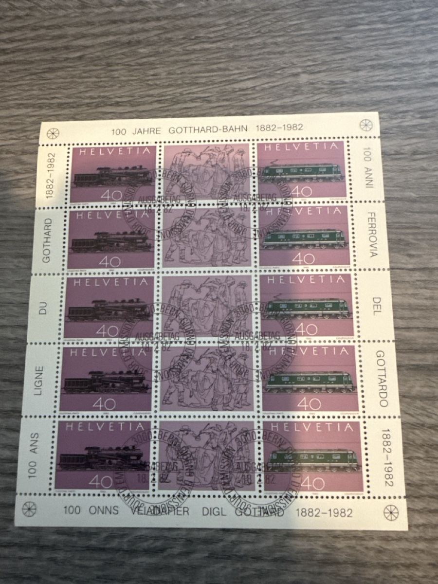 Tutti i francobolli: Original Briefmarke: Gotthardbahn Jubiläum 1882-1982 – Nuovo (secondo la descrizione) da Tafers venduto da Re.Ts