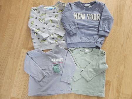 4 Langarmshirts/Pullis für Jungs, Grösse 74