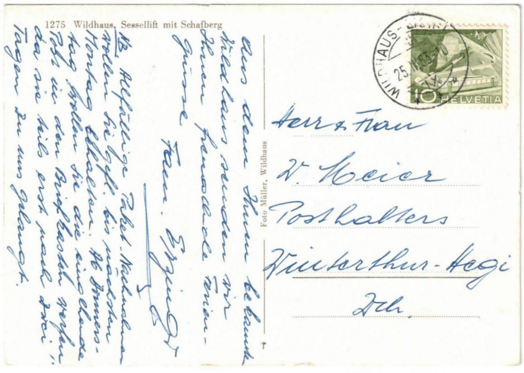 Cartoline postali: Wildhaus - Sessellift – Usato da Binningen venduto da Mountainrider 1