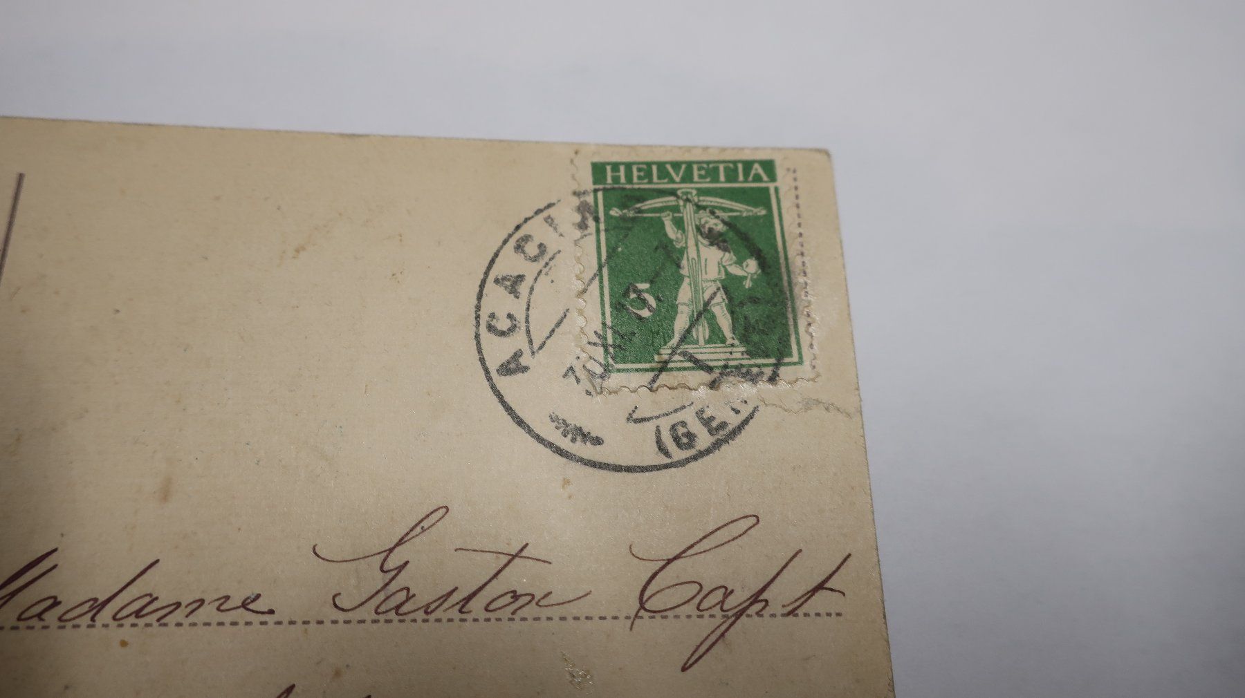 Cartoline postali: Genève coucher de soleil  1917 – Difettoso da Cormoret venduto da Pascalll2001 5