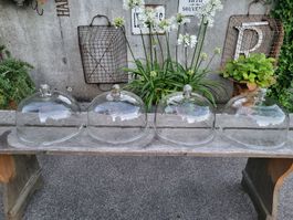 glasglocken 4st., antik, garten, terasse, vintage, industrie