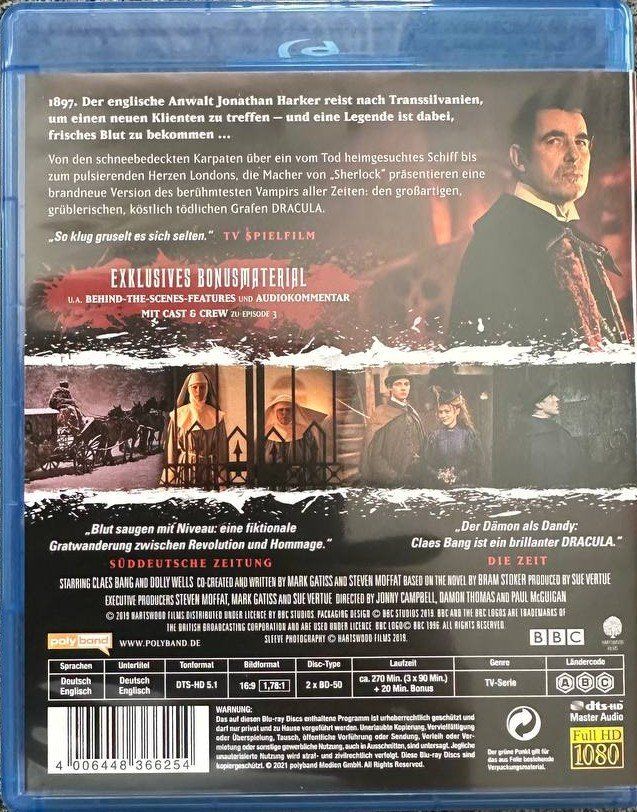 Tutti i DVDs: Dracula BBC Miniserie Blu-ray Disc Top Zustand – Usato da Beringen venduto da Mantafisch1 1