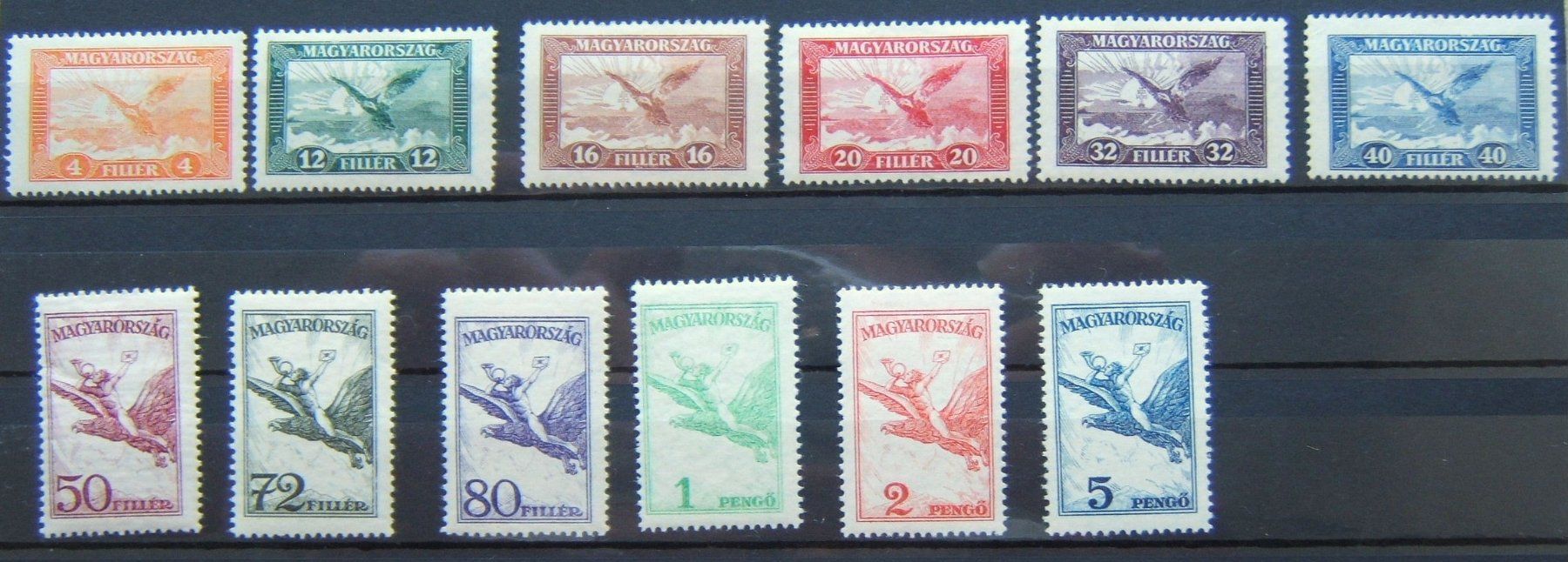 Tutti i francobolli: LOT UNGARN FLUGPOST 1927 - 1930 – Usato da Brunnen venduto da Nonne04