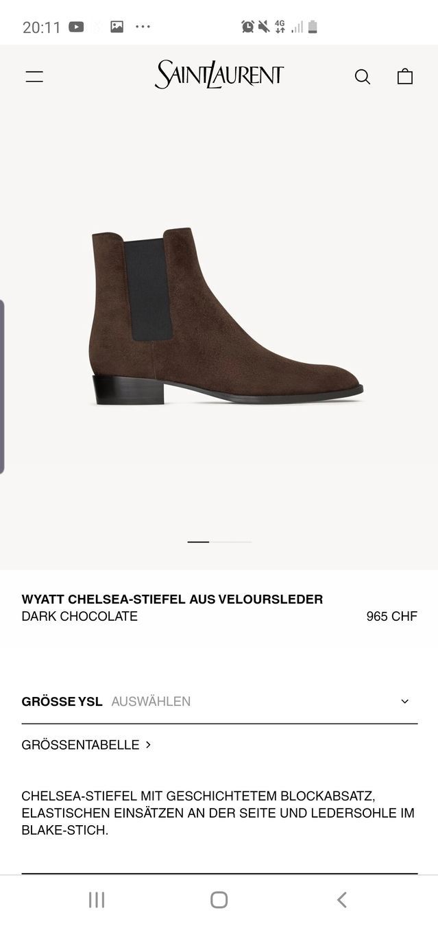 Saint Laurent Scarpe da uomo: Saint Laurent, Chelsea Boots, Schuhe, 40 – Usato da Humlikon venduto da Harvey007 4
