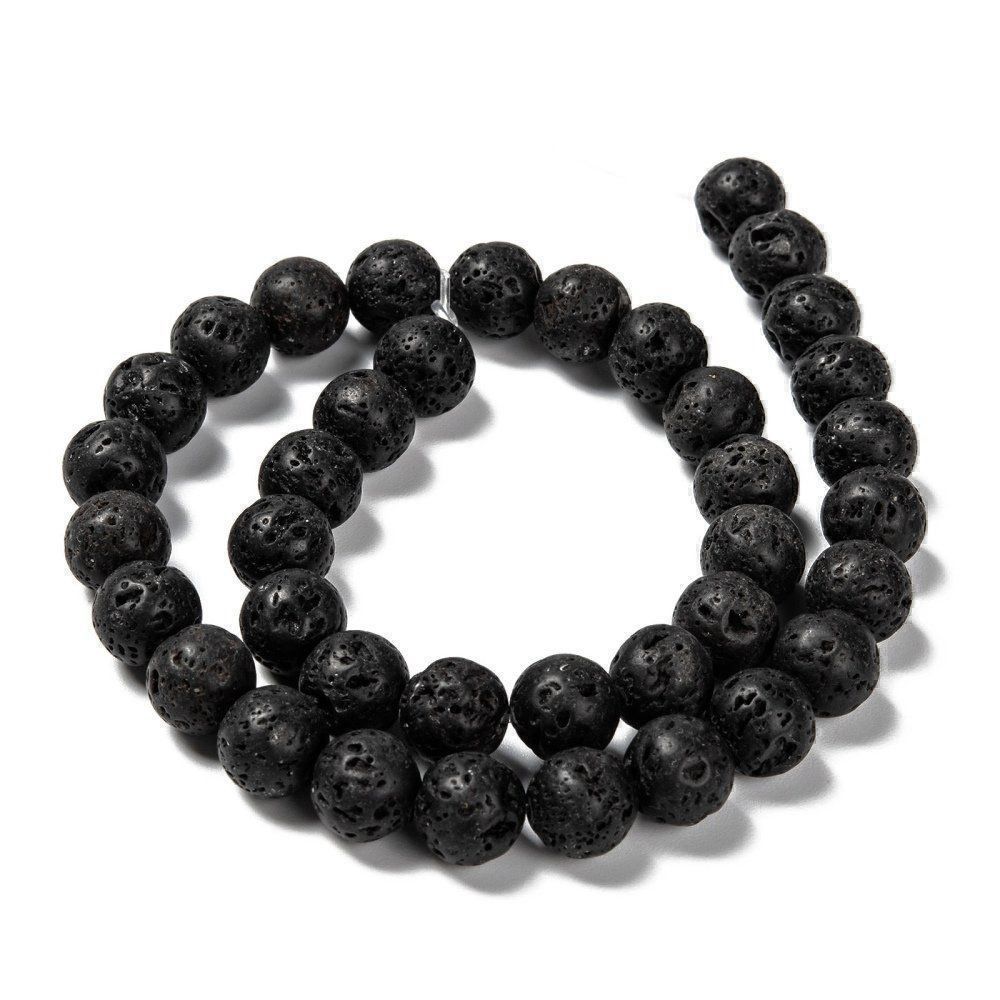 Pietre preziose: Lava Perlen schwarz 10mm     1 Strang – Nuovo (secondo la descrizione) da Alpnachstad venduto da perlengaby 1
