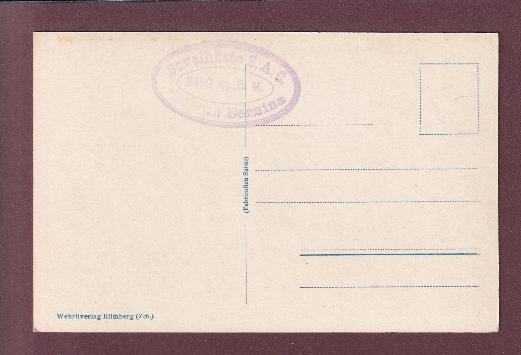 Ansichtskarten: COAZ-DENKMAL - Boval-Hütte – Gebraucht aus Pully von nicecards 1