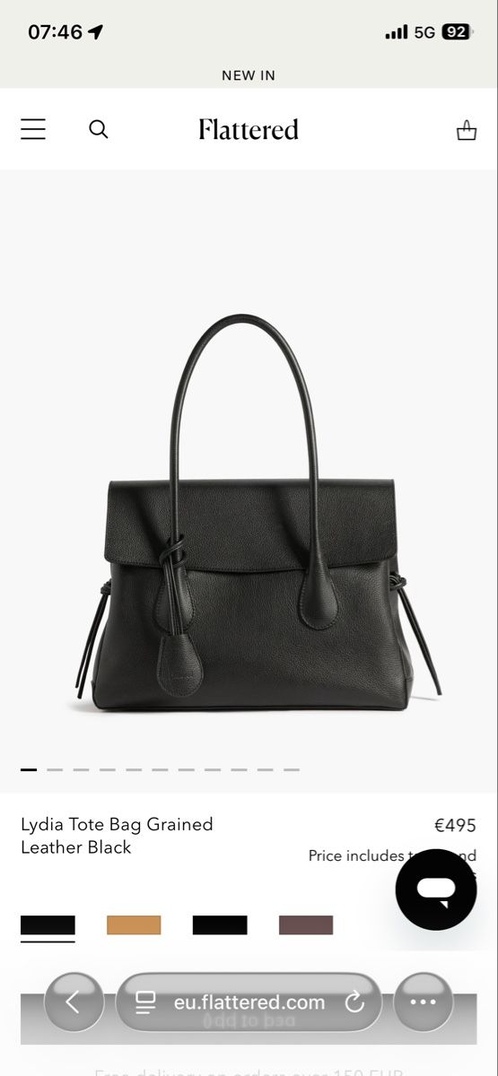 Borse da donna: Black Leather Tote Bag - Flattered – Usato da Zürich venduto da sar_c828 3