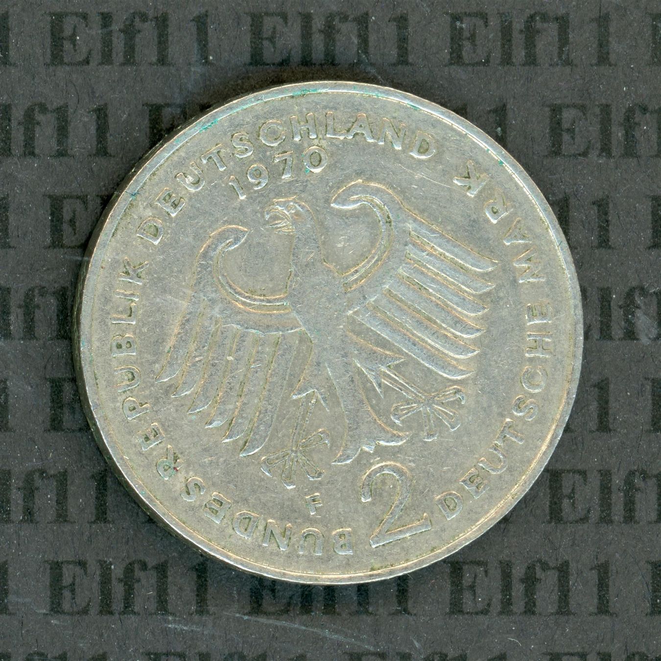 Alle Münzen: DEM___2.00 1970F Adenauer -vz 2 Deutsche Mark – Gebraucht aus Widnau von Elf11