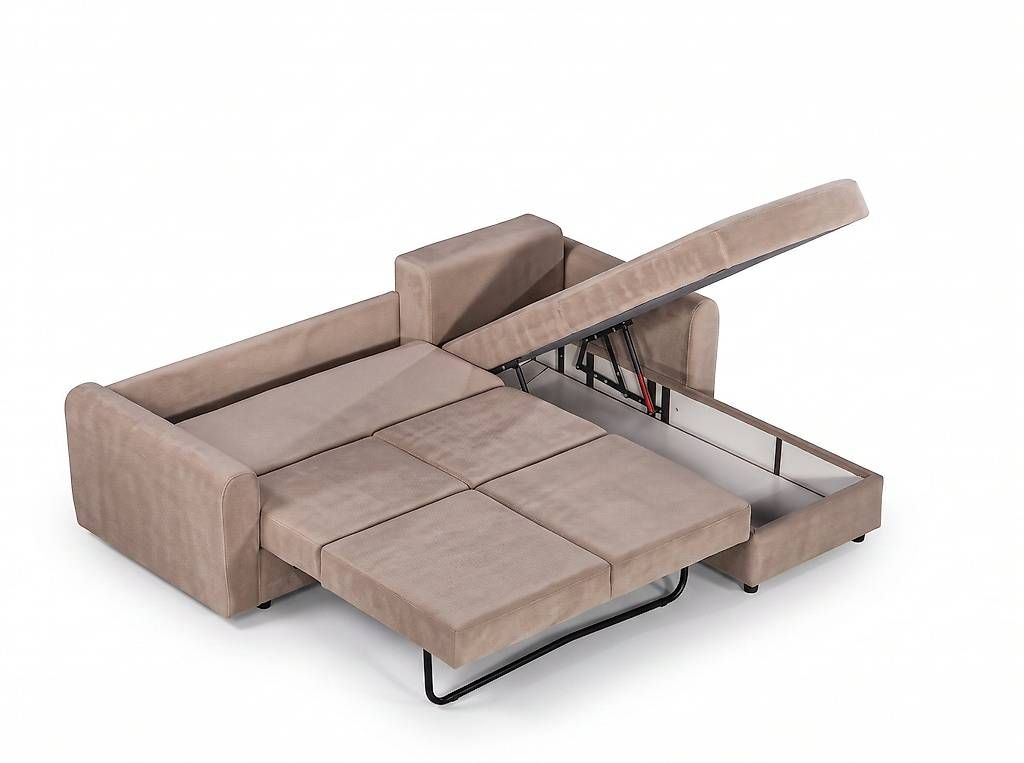 Divani: Beyza Schlaf-Ecksofa Beige  Ausziehbar mit Bettfunktion – Usato da Ebikon venduto da LiCHtMobel 1