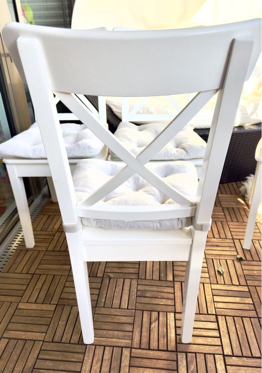 Ikea Holzstühle Weiss 4x Kaufen auf Ricardo
