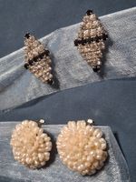 lot Schmuck, 2 paar Vintage Ohr Klips mit Zuchtperlen