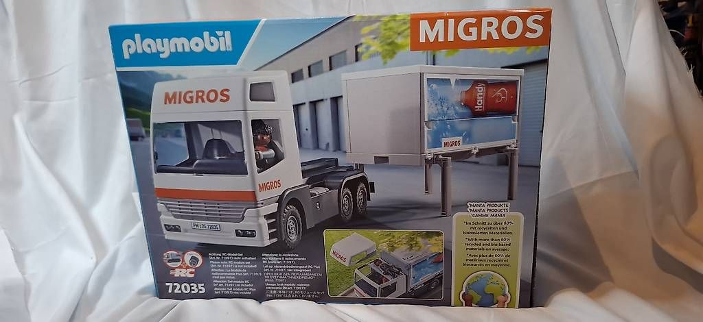 Playmobil Giocattoli: Playmobil Migros Mania LKW – Nuovo e nell'imballaggio originale da Suhr venduto da Design_by_Debi