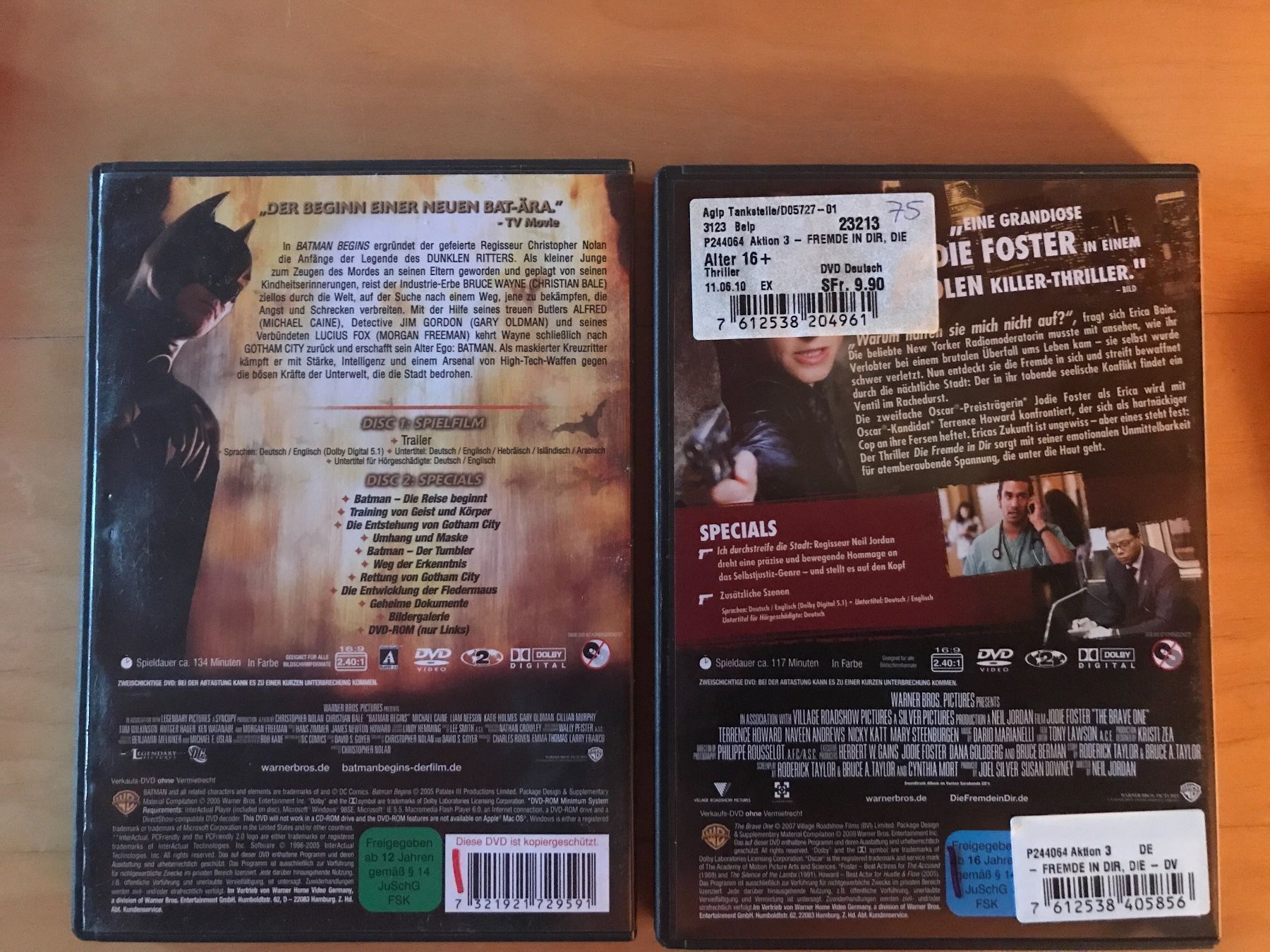 Tutti i DVDs: Batman Begins, Die Fremde in dir – Usato da Schliern b. Köniz venduto da Corinu59 1