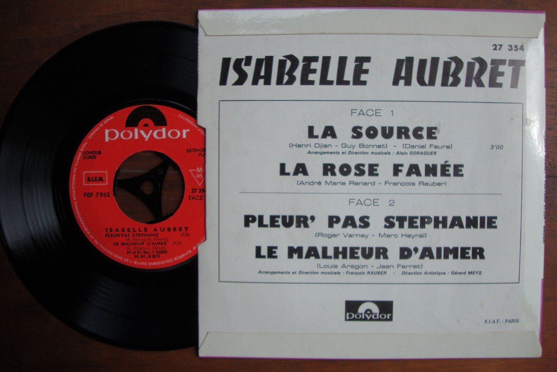 Dischi in vinile: ISABELLE AUBRET - LA SOURCE - ROSE FANÉE – Usato da Bern venduto da Uli_10_11 1