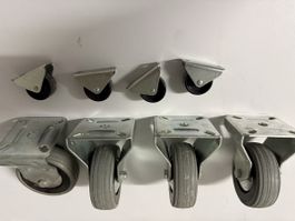 Rollen Set 4 Stück 75x25mm Metall gebraucht