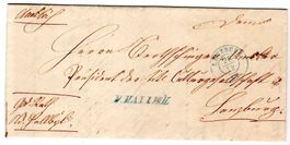 1853 FALTBRIEF MIT STABSTEMPEL NIEDERHALLWIL NACH LENZBURG