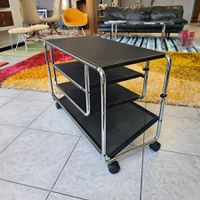 1980 Lochblech Fernseh-Möbel, Trolley TV-Table Rollwagen