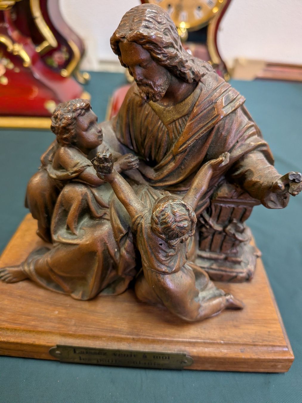 Sculture & Statue: Bronce Heiligenfigur, signiert und beschrieben. – Usato da Schönenwerd venduto da kybi