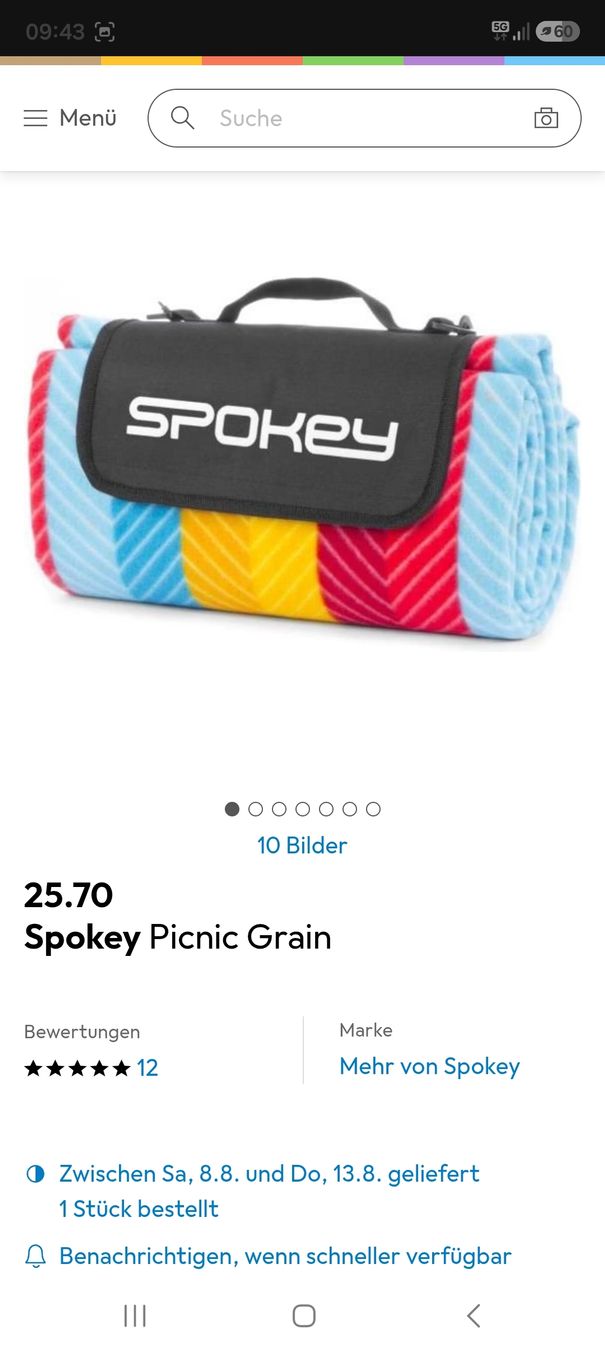 Coperte: Picknickdecke Spokey – Usato da Fislisbach venduto da Quirlig07