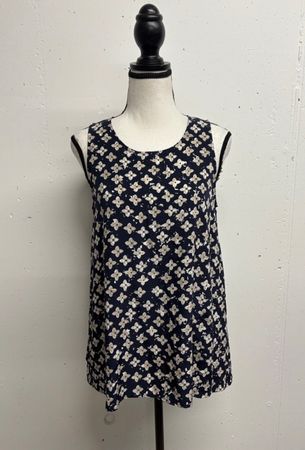 Hemisphere Top Bluse 100% Seide blau creme - ein Must-have