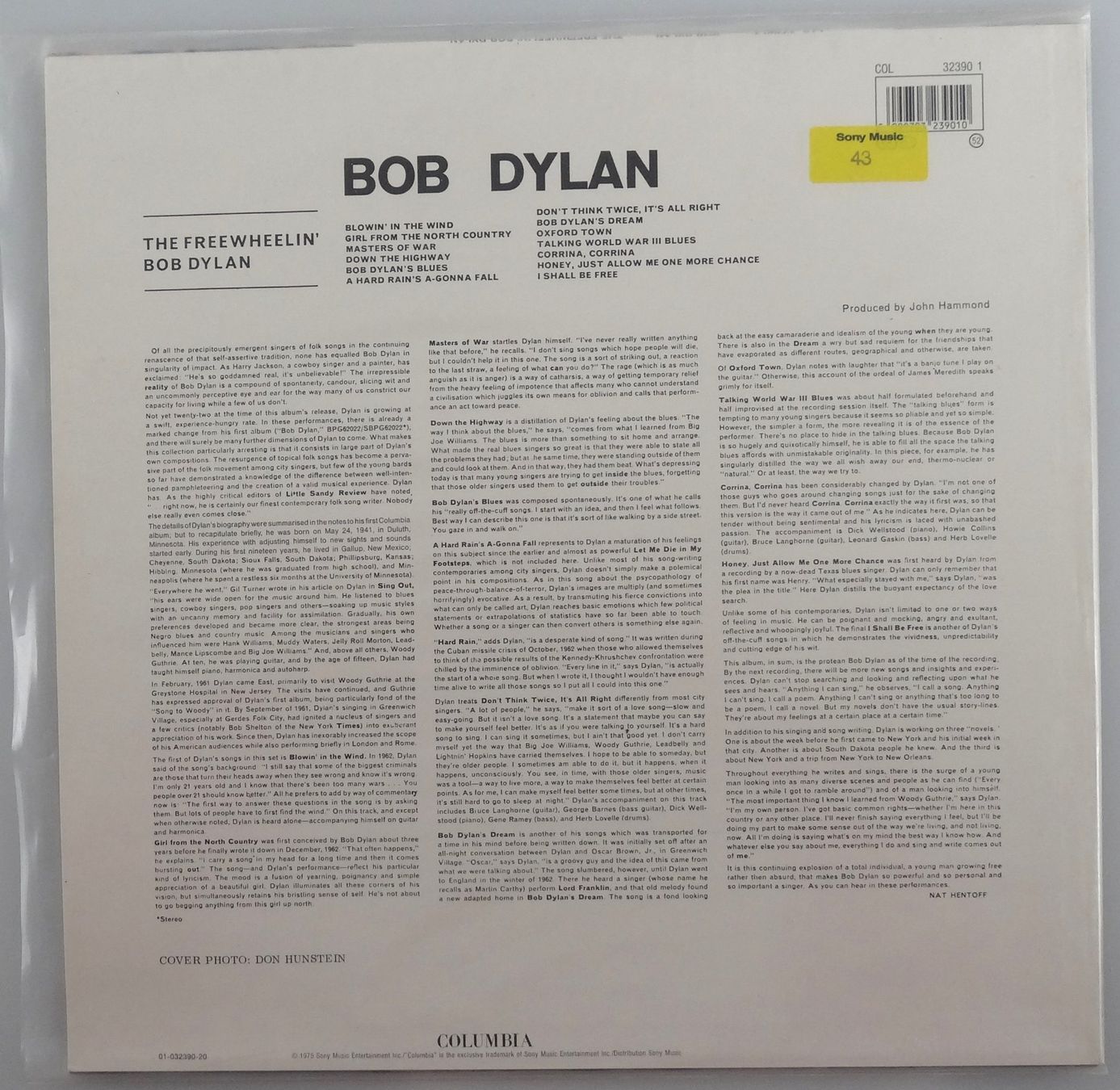 Schallplatten: Schallplatte Bob Dylan - The Freewheelin' – Gebraucht aus Rüti ZH von Restwert_Rueti_ZH 1