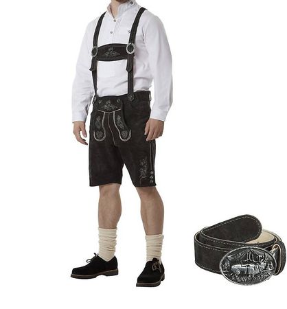 neue Oktoberfest Lederhose schwarz Grösse 50