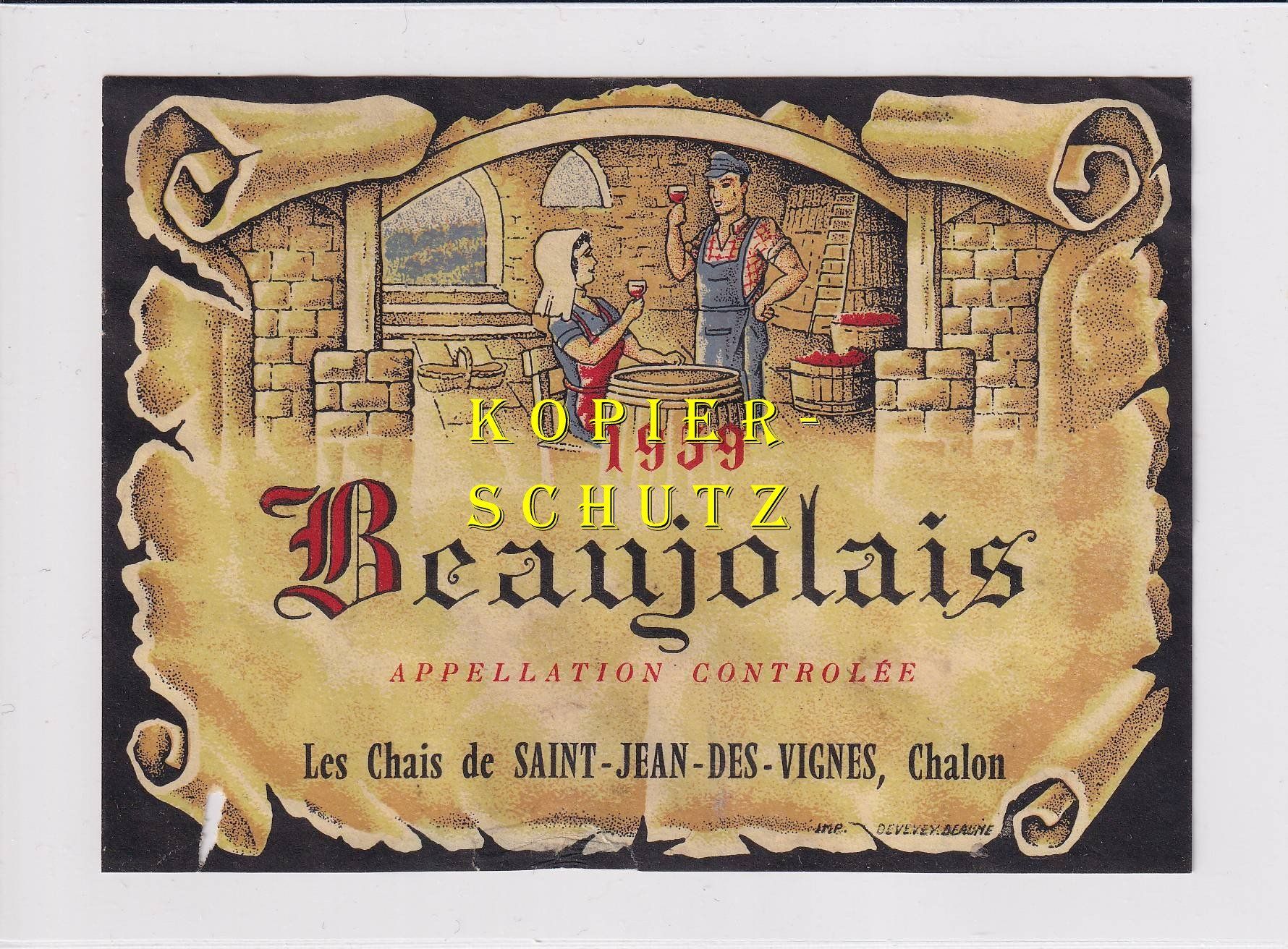 Papiere: Etikette - Beaujolais 1959 /bd – Gebraucht aus Hombrechtikon von Rudolf07