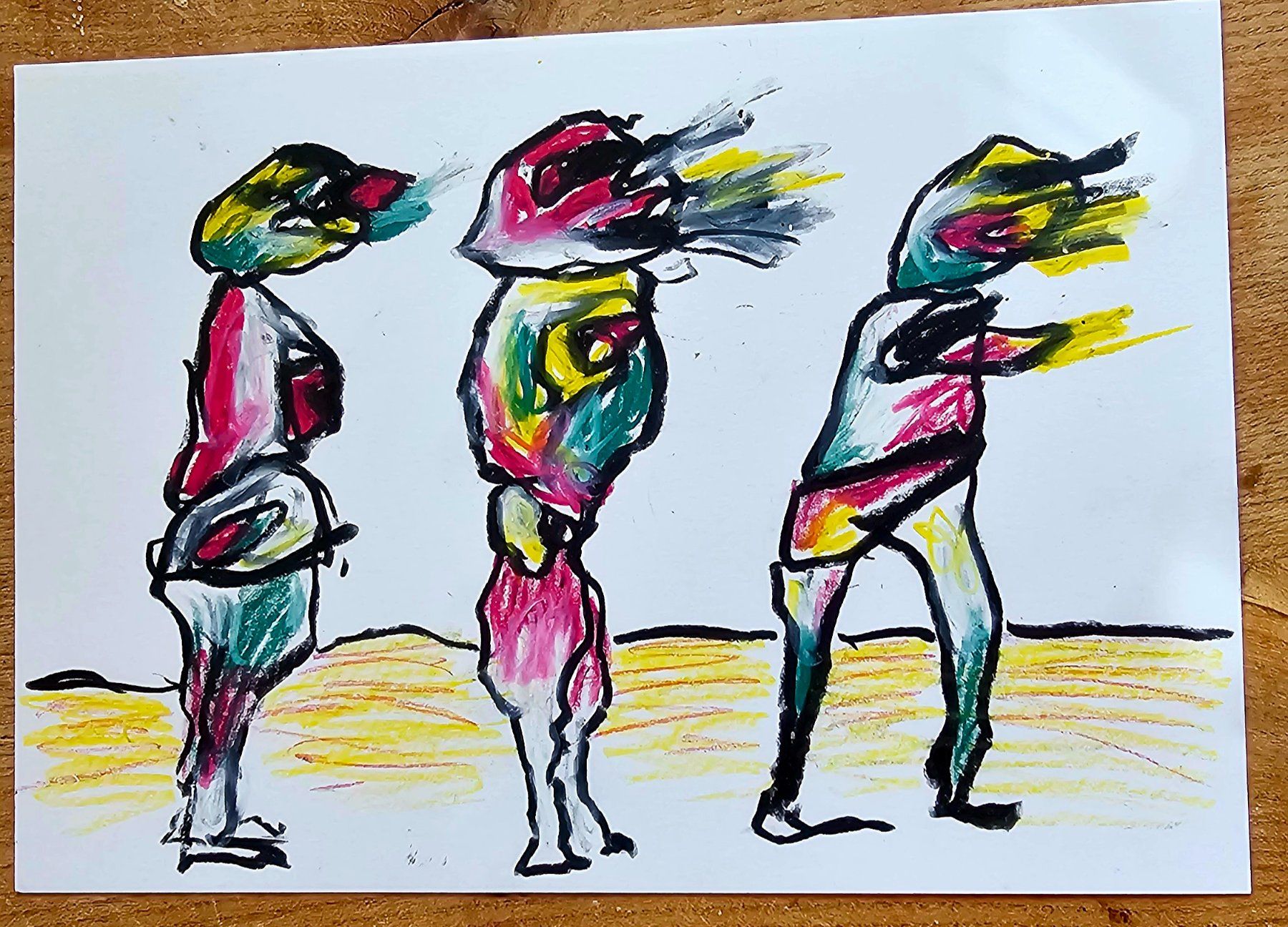 Gemälde: LUC LATHION - Dessin original signé, 1995 – Gebraucht aus Les Valettes von Nuba1