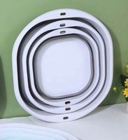 Faltbare Waschbecken Set 3 Stk. Weiss Grau neu