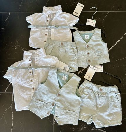 Set 3 pezzi estivo per bambini 6/9 mesi e 4 anni C&A