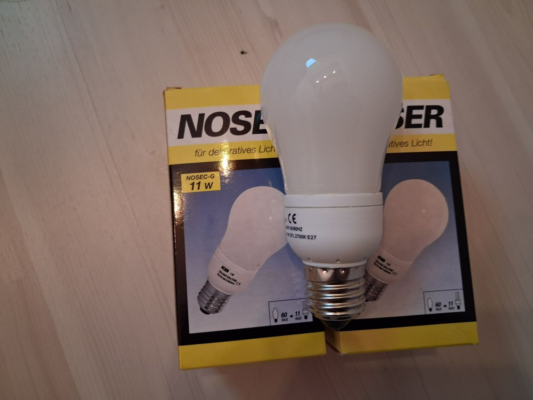 Lampade: 2 X SPARLAMPE NOSER 11 WATT E 27 – Nuovo e nell'imballaggio originale da langnau venduto da Santos1411
