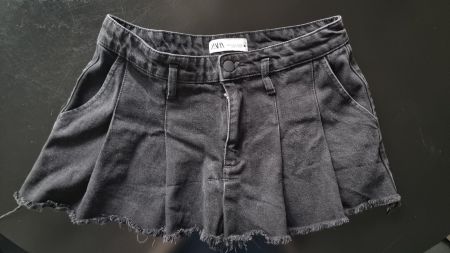 Zara Jeans-Minijupe, schwarz/dunkelgrau, Gr.S, neu