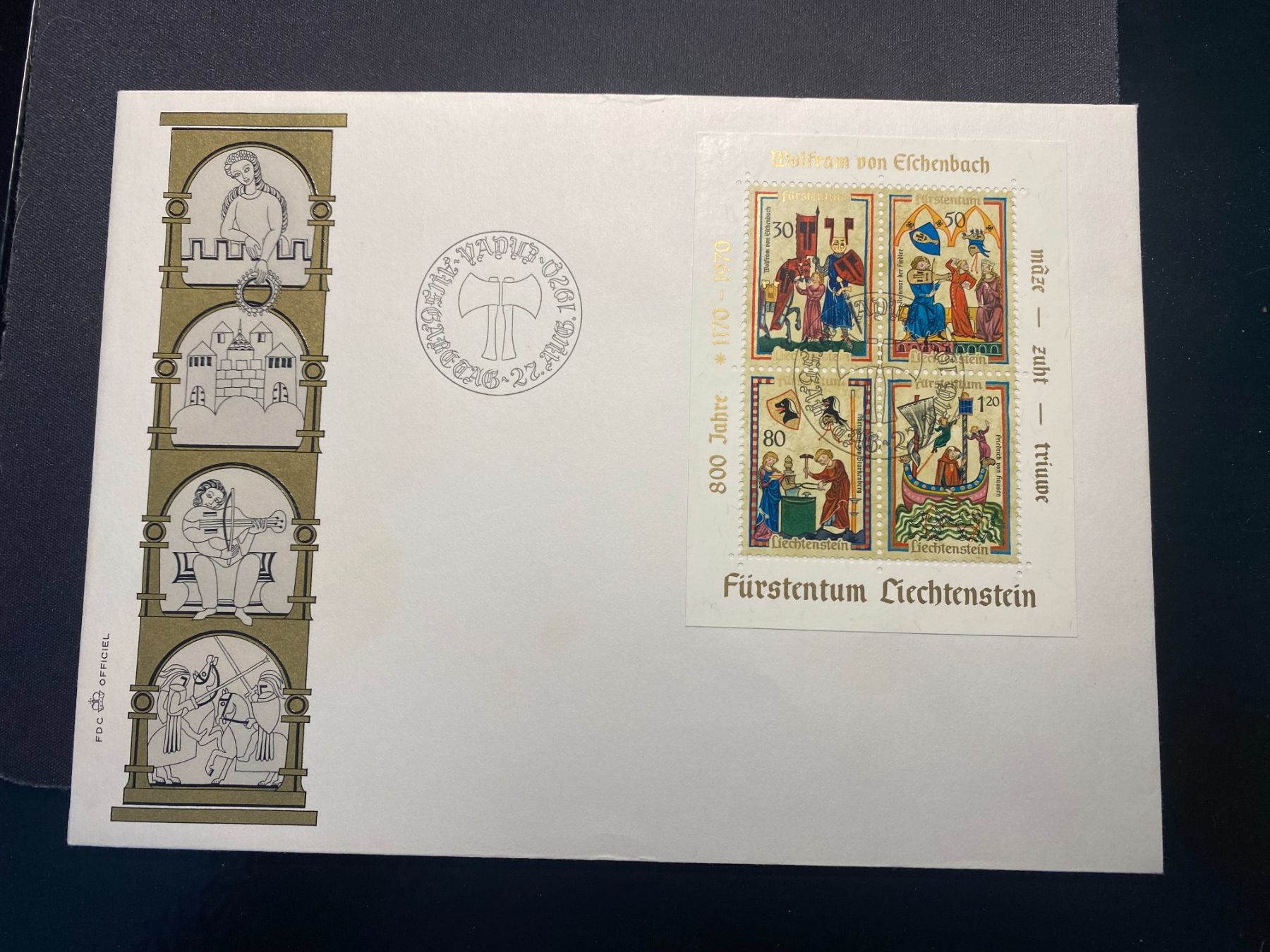 Tutti i francobolli: Liechtenstein 1970 / Znr: 466 Bloc FDC – Usato da Grand-Lancy venduto da Dany1973