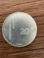 Schweizer Silber Gedenkmünze CHF 20, 1991.