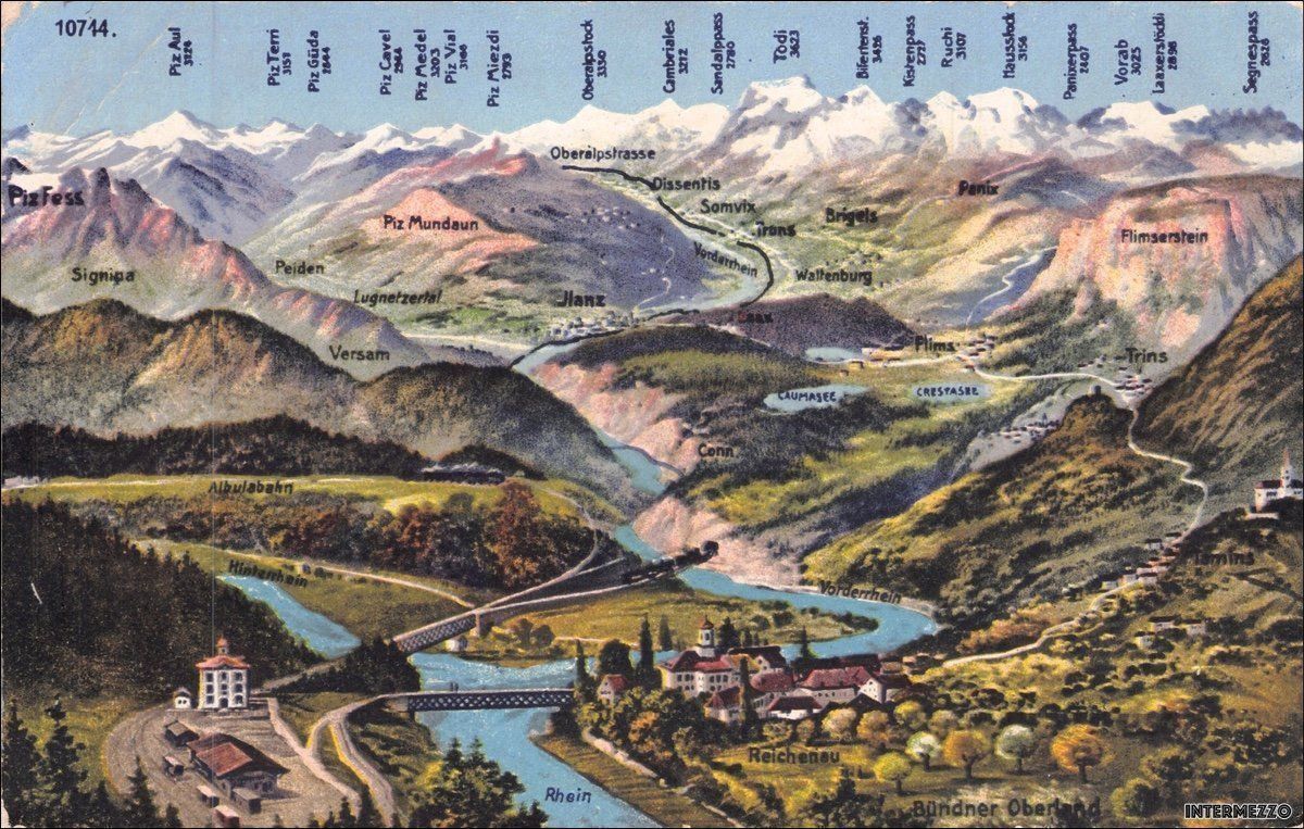 Ansichtskarten: Reichenau // Bündner Oberland / ca. 1910 – Gebraucht aus Basel von intermezzo12