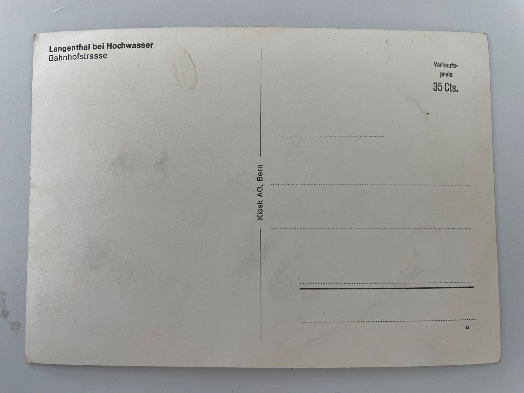 Ansichtskarten: Alte Ansichtskarte Langenthal BE Hochwasser, ca 1960 – Neu (gemäss Beschreibung) aus Stäfa von riccardinho 1