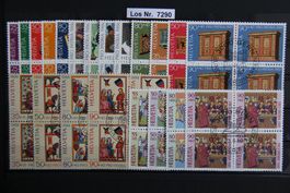 PP 1985-89 Serien Viererblöcke ET gestempelt        Los 7290