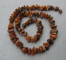 ♥ Midi HERREN Kette / Baltischer Bernstein / HONIG - GRÜN-