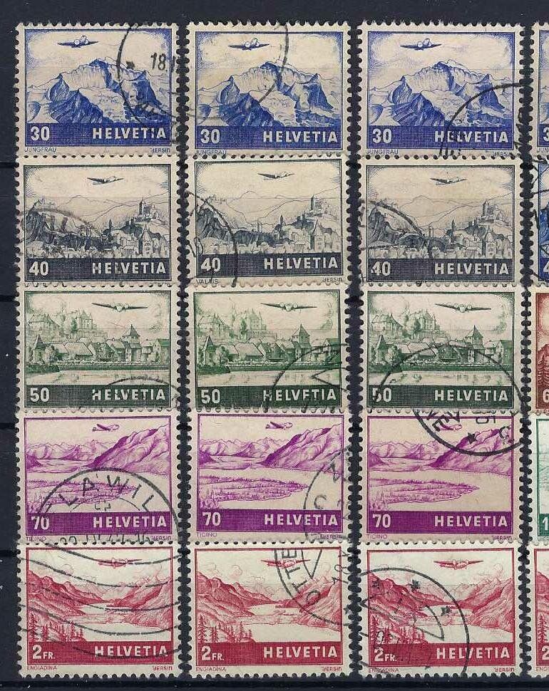 Tutti i francobolli: CH Flugpost Lot, sauber und gute Werte gest. – Usato da Hitzkirch venduto da walti1959 1