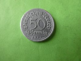 Dt. Reich 1922 F, 50 Pfennig   Alu