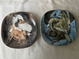 Rosenthal Sammelteller Hans Erni Pferde, 2 Stk.