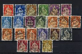 1908/40: Helvetia mit Schwert, gewöhnliches Papier, komplett