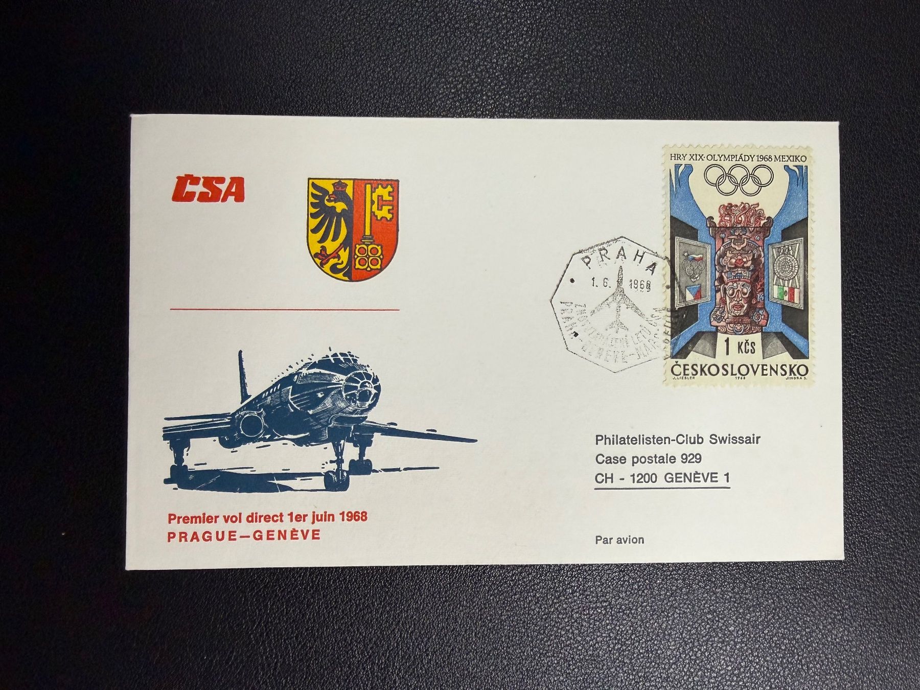 Tous les timbres: CSA Erstflugbrief Prag-Genf 1968 – D'occasion à oberrüti par jeanmei