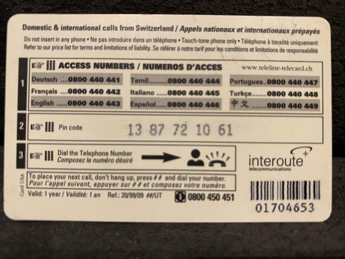 Telefon- & Taxkarten: Teleline – Gebraucht aus Lausanne von babacard10 1