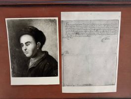 Porträt Johann Georg Sulzer mit historischem Schreiben