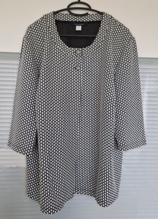 SARA LINDHOLM schöne Jacke Hahnentritt-Muster s/w Gr. 52