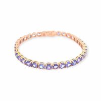 Tansanit-Armband 14k Roségold 17,90ct