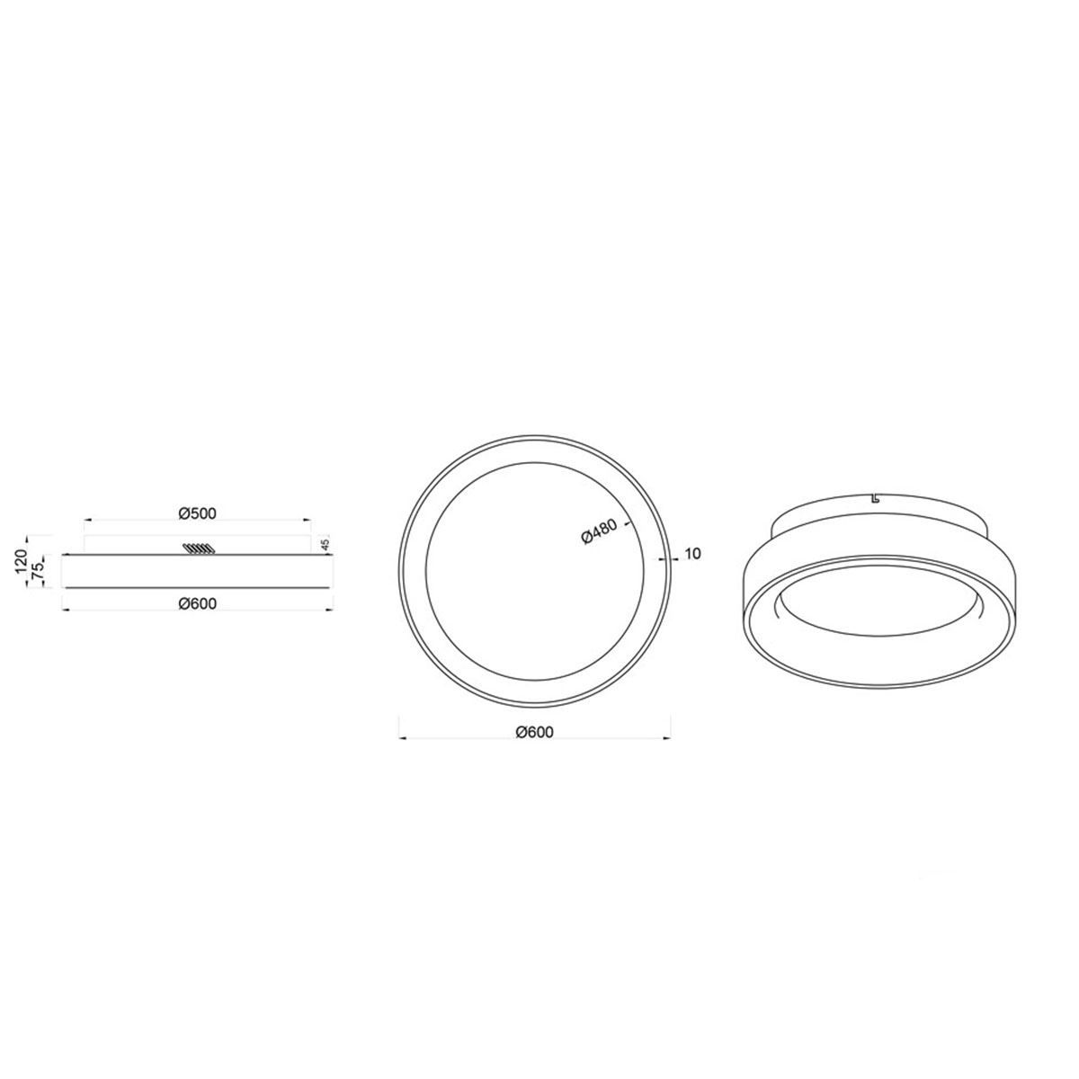 Lampadari & plafoniere: LED Deckenleuchte, Schwarz, 60 cm Ø – Nuovo (secondo la descrizione) da Kreuzlingen venduto da Smart-Light 7
