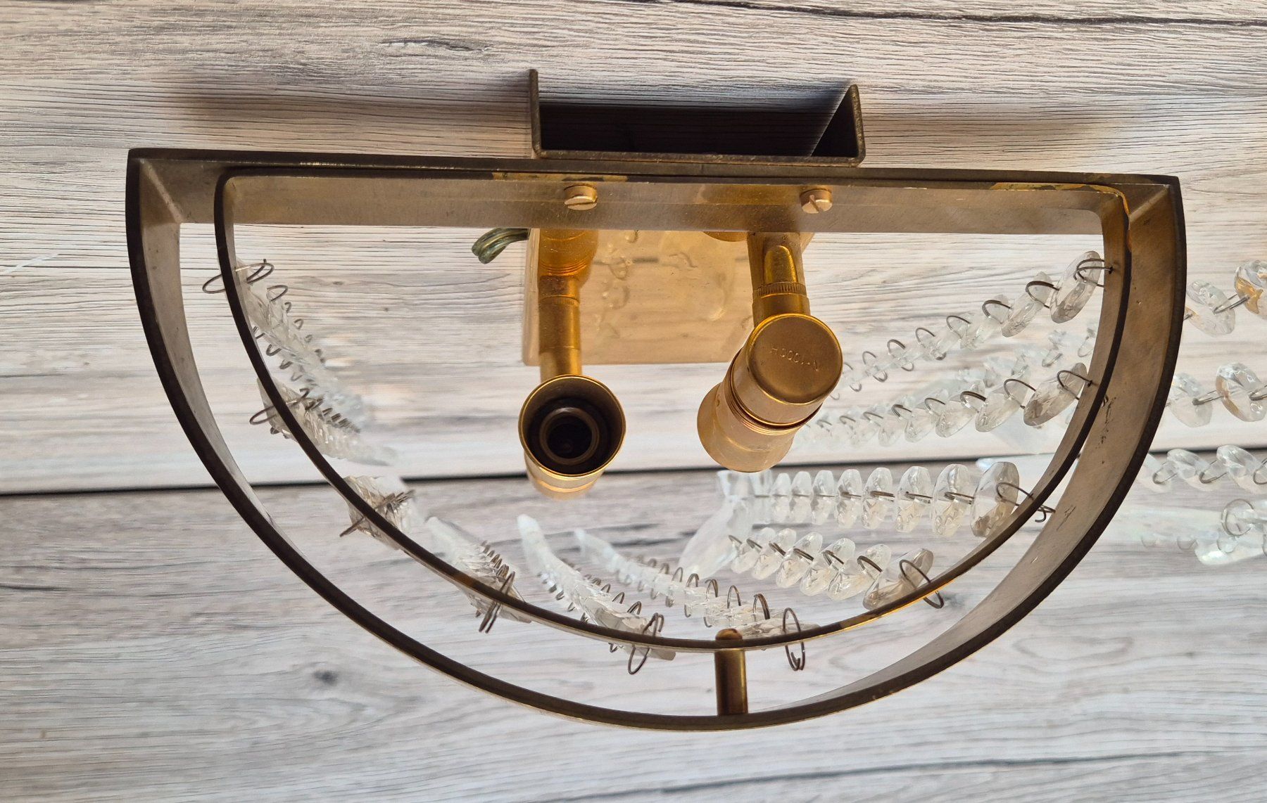 Lampade: 2 schöne Messing Wandleuchtem mit Glaskristallen – Usato da Neerach venduto da sillis 3